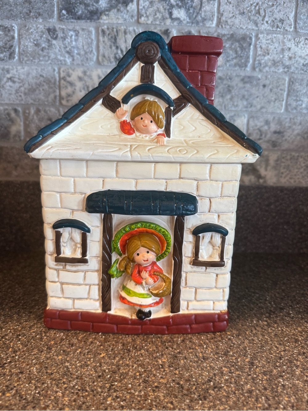 Vintage Cottage Style Hansel and Gretel Cookie Jar  Made in Japan